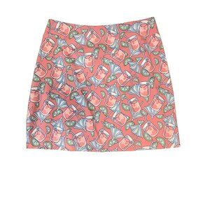 Vineyard Vines Tiki Drinks Pink Mini Skirt 10